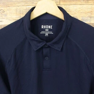 Rhone Golf Polo Shirt Size M Mens Stretch Performance Dark Navy Short Sleeve - Picture 1 of 8