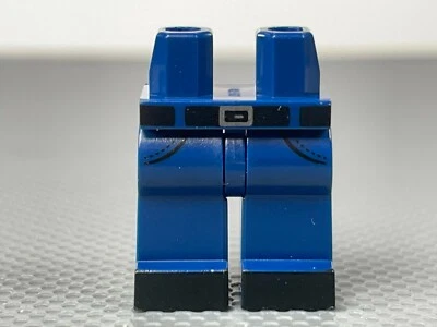 LEGO Dark Blue Minifigure Hips & Legs Black Belt & Shoes Silver Buckle Pockets - Image 1 of 4