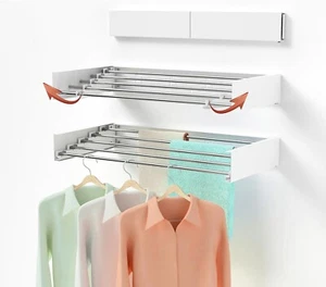 Wall Mounted Drying Rack Collapsible Drying Racks for Laundry Foldable Indoor - Picture 1 of 7