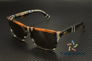 BURBERRY BE4434 414673 Check Sand Dark Brown 57 mm Men's Sunglasses - Picture 1 of 6
