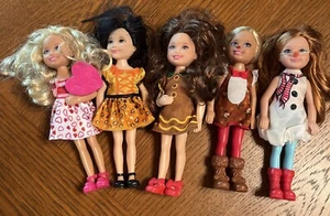 Lot Of Five Chelsea Kelly Club Barbie Dolls Christmas Halloween Valentine Dress - Picture 1 of 17