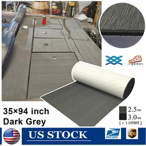 Dark Gray EVA Foam Boat Flooring Carpet Marine Decking Mats Non-Slip 94"×35" - Picture 1 of 14