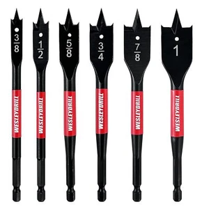 6 Pcs Heavy Duty Spade Drill Bit Set,Paddle Flat Bits 3/8"-1"(heavy duty) - Picture 1 of 8