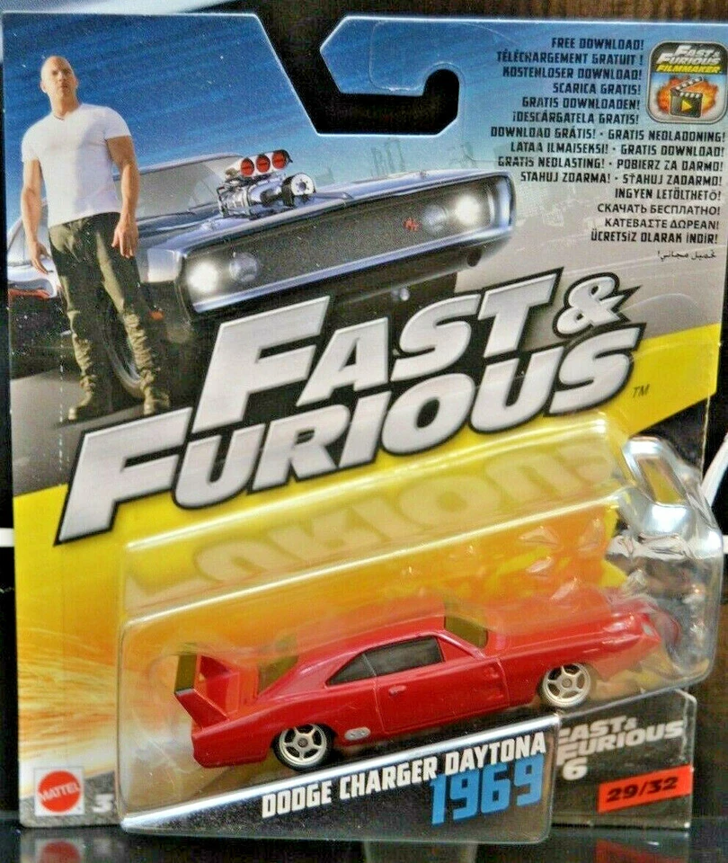 Fast & Furious modellino veicolo 1969 Dodge Charger Daytona FCN86 NUOVO & IMB... - Immagine 1 di 1