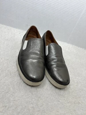 Женские туфли-слипоны Bottega Veneta размер 36 США 5,5-6 серые металлик кожа $580 - Изображение 1 из 4