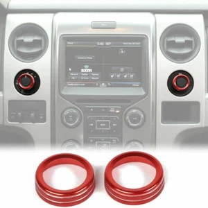 2x Four Wheel Driver 4WD Switch Knob Trim Ring Cover For Ford F150 2009-2014 Red - Picture 1 of 7