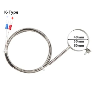 Sonda de termopar tipo K sensor de temperatura anillo clips abrazaderas cabeza Φ 40/50/60 mm - Imagen 1 de 6