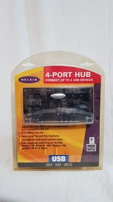 NEW Belkin f5u021u 4 Port Mains Powered USB 2.0 Hub - Image 1 of 4