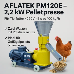 Pelletpresse Pelletmaschine Tierfutter Pellets für Geflügel 100 kg/h 2.2KW - Bild 1 von 8