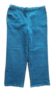 Alfred Dunner Pull-On Stretch Denim Wash 1/2 Elastic Waist Straight Leg Size 14P - Picture 1 of 12