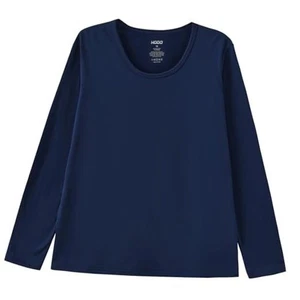Boy's Thermal Underwear Top Kid’s Winter Base Layer Fleece Lined Medium Navy - Picture 1 of 6