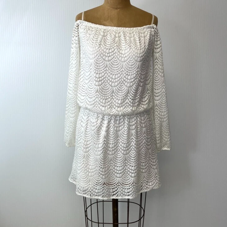 Romper Lilly Pulitzer Feminino Pequeno Renda Floral Transparente Forrado Fora do Ombro Núcleo Não - Imagem 1 de 4