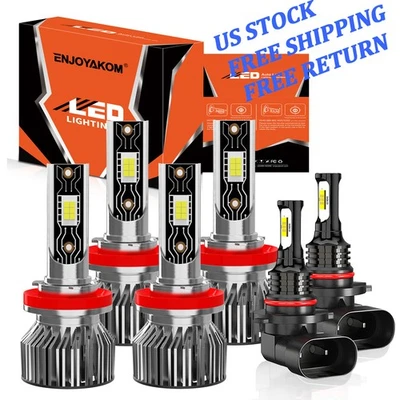 For Chrysler Town & Country 2008-2009 Combo LED Headlight Fog Light Bulbs Kit - Imagem 1 de 4