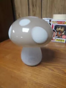 Grande vetro artistico fungo bianco e marrone chiaro 7"" pesante! - Foto 1 di 5
