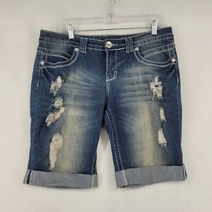 Ariya Jeans Women Shorts Size 13/14 Blue Cutoff Denim Distressed
