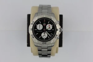 Tag Heuer CAF1110.BA0803 Mens Aquaracer Series Watch Black Silver Chronograph 8" - Picture 1 of 14