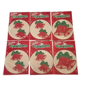 6 Christmas Bells Holiday Expressions 1985 Dritz 1 Minute Iron-on Transfer NOS - Picture 1 of 9