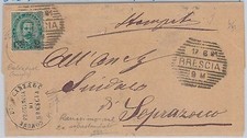46782 REGNO: storia postale - # 56 su BUSTA annullo COLLETTORIA CALVAGESE 1891