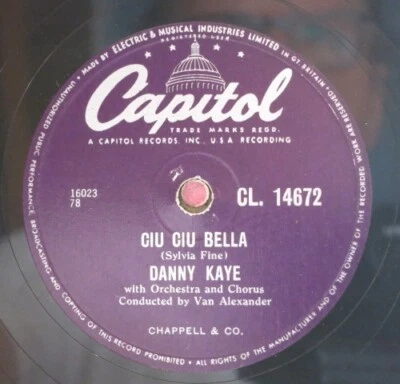 Danny Kaye And Chorus 78 RPM / Ciu Ciu Bella &  Love Me Do (127-0524-HS) - Bild 1 von 2