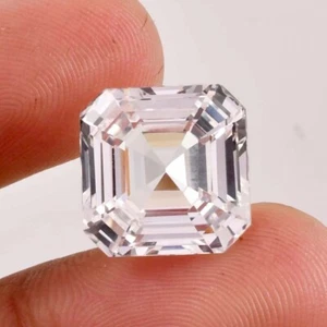 13x13 MM Natural Flawless White Ceylon Sapphire Square Cut Loose Gem Certified - Picture 1 of 6