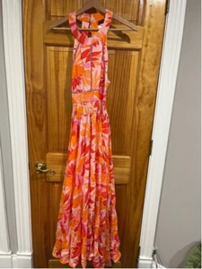 Maxi abito floreale nuovo con etichette Anthropologie Abel The Label ATL Boho taglia media - Foto 1 di 7