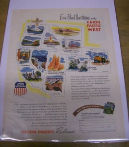 Anuncio original de revista Union Pacific Railroad 1957 - Imagen 1 de 1