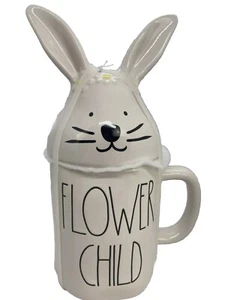 Rae Dunn Pink Easter Flower Child Mug with Topper - Picture 1 of 5