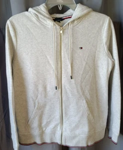 Tommy Hilfiger Sudadera con Capucha Cremallera Completa Gris Claro Para Mujer XSmall - Imagen 1 de 14