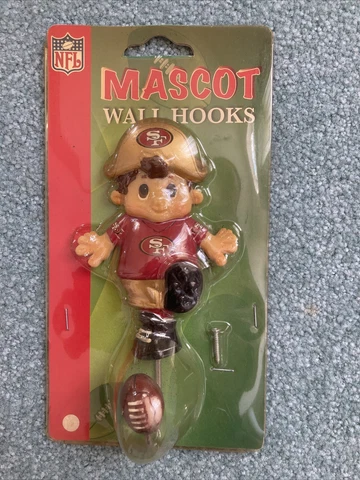 New NFL San Francisco 49ers Mascot Wall Hook 7”Lx4”W Cover