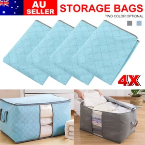 New Clothes Quilt Blanket Storage Bag Fabric Organizer Foldable Zipper Bags Box - Picture 1 of 13