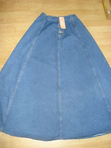 SHEIN BLUE COTTON/POLY BUTTON NARROW WAIST LONG UK MEDIUM/WAIST 28 INCH - Picture 1 of 12