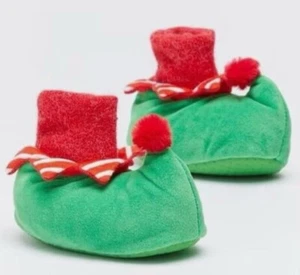 🎅NEW Christmas Elf Slippers Booties Shoes Baby 0-6 Months Novelty Festive Gift - Picture 1 of 2