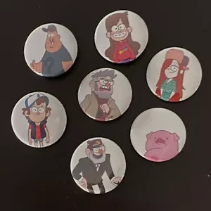 Paquete de 7 pinos de dibujos animados Gravity Falls Button de Disney Stan - Imagen 1 de 2