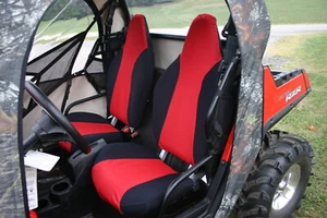 Polaris RZR 2008-2014 Seat Covers Set Custom | Made to Order | Red / Black - Picture 1 of 1