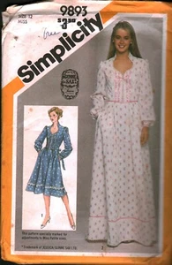 9893 Vintage Simplicity Sewing Pattern Misses Fitted Dress Two Lengths UNCUT 12 - Picture 1 of 2