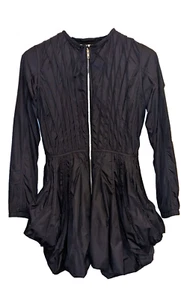 Black, Rare Bubble hem weatherproof Jacket, Zip front, Trending style, Size M - Picture 1 of 9