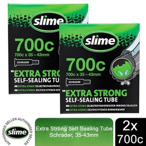 Slime Bike Inner Tube Self Sealing 700c, 35-43mm Tyre, Schrader Valve, 2 Pack - Picture 1 of 6