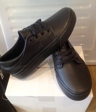 DC Trase SE Youth Black Leather School Shoes Size 4