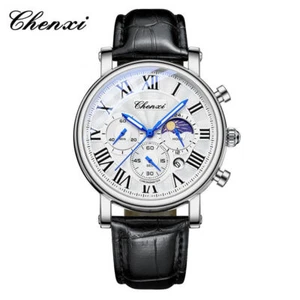 CHENXI Men Watch Roman Numerals Chronograph Wristwatch 24Hour Male Sport Watches - Picture 1 of 15