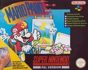 Mario Paint With Mouse - SNES Super Nintendo NES Kids Adventure Video Game Boxed - Picture 1 of 1