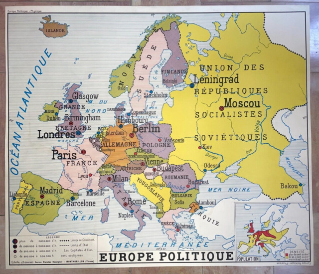 Mapa Europa Politico de parede