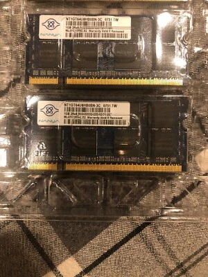 Two Pack (2x 1GB) NT1GT64U8HB0BN-3C NANYA LAPTOP MEMORY 1GB PC2-5300S (CA62) - Image 1 of 3