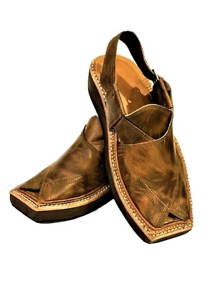 男式不同风格白沙瓦手工制作皮革凉鞋有轻微缺陷 — 第 1/4 张图片