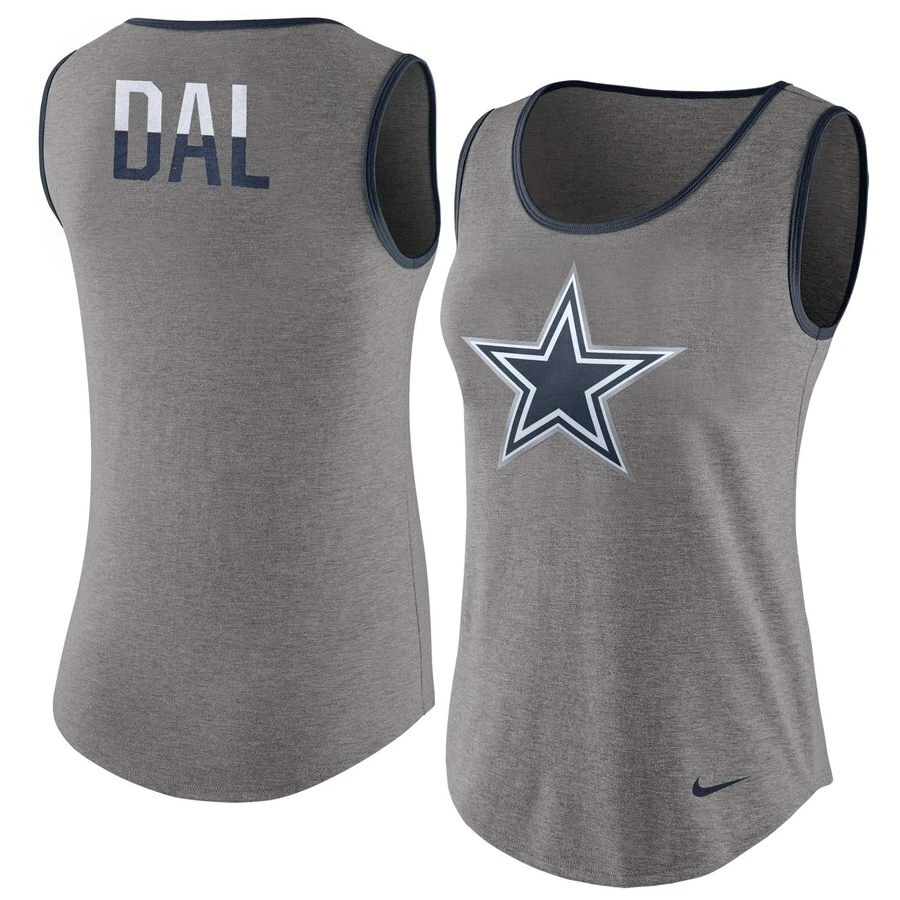 Nike Dallas Cowboys Women's Gray Tri-Blend Tank Top (DAL) Small