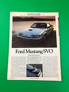 1984 FORD MUSTANG SVO ORIGINAL VINTAGE PRINT ADVERTISEMENT AD ROAD TEST 5 PAGE - Picture 1 of 4