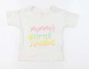 Matalan Girls White Cotton blend T-Shirt Size 2-3 Years - mum - Picture 1 of 12