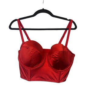 auden Damen Gr. XL Bustier Rot Verstellbare Träger Bügel Modern Schwül Neu - Bild 1 von 5
