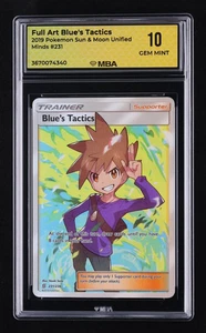 2019 Pokemon Sun & Moon Unified Minds Blue's Tactics Full Art #231 MBA 10 - Picture 1 of 2