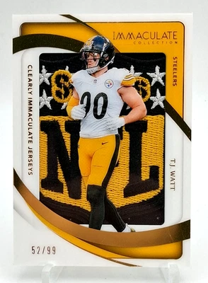 2024 Panini Immaculate TJ Watt Clearly Immaculate Floating NFL Shield Patch ** - Image 1 of 3