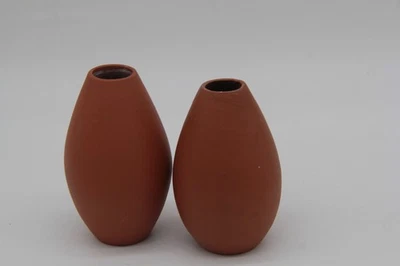 2er Set kleine Terracotta Keramikvasen rotbraun Blumenvasen - Bild 1 von 4